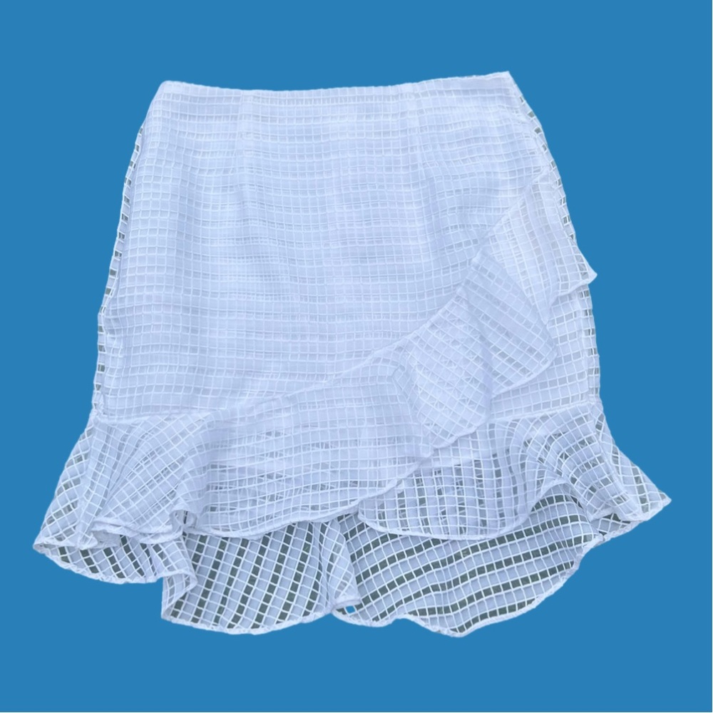 NWT-Sz 10 a new day white grid skirt